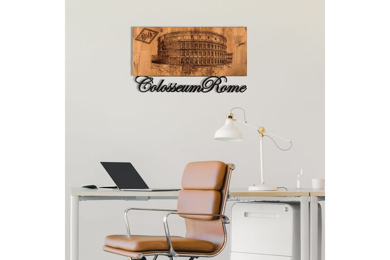 Colosseum Veggdekor - Svart/Valnøtt - Innredning - Veggdekorasjon - Skilt - Metallskilt