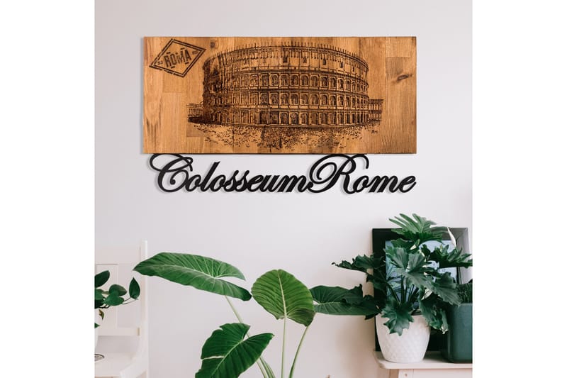 Colosseum Veggdekor - Svart/Valnøtt - Innredning - Veggdekorasjon - Skilt - Metallskilt