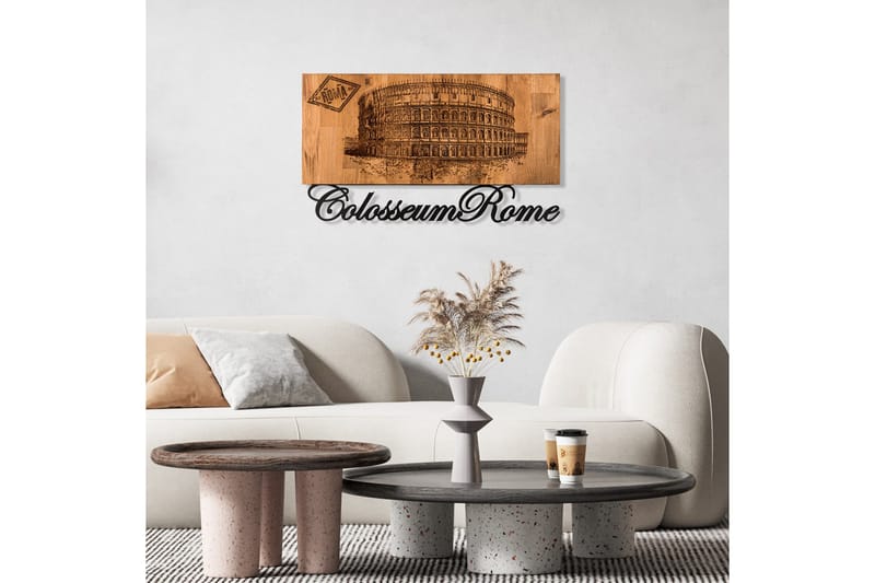 Colosseum Veggdekor - Svart/Valnøtt - Innredning - Veggdekorasjon - Skilt - Metallskilt