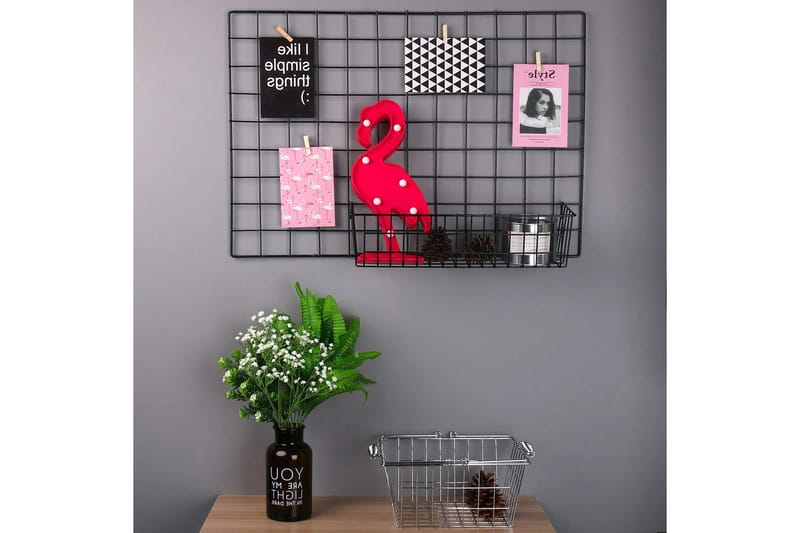 Decorative Metal Wall Accessory 16x38 - Oppbevaring - Oppbevaring til småting - Kurver - Trådkurve