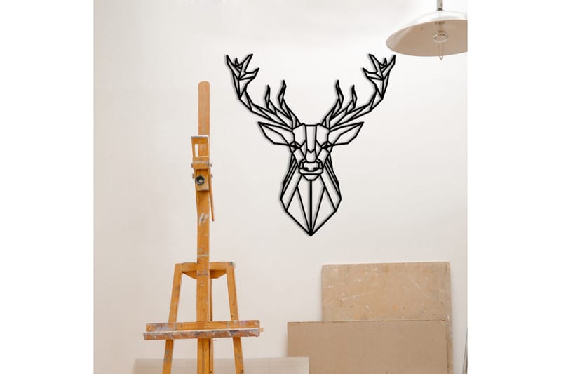 Deer 2 Veggdekor - Svart - Innredning - Veggdekorasjon - Skilt - Metallskilt
