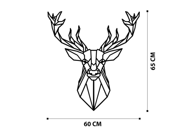 Deer 2 Veggdekor - Svart - Innredning - Veggdekorasjon - Skilt - Metallskilt