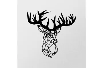 Deer Veggdekor - Svart - Innredning - Veggdekorasjon - Skilt - Metallskilt