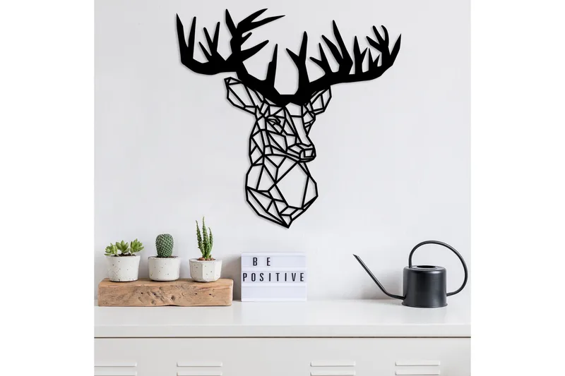Deer Veggdekor, Svart