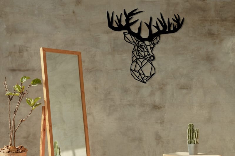 Deer Veggdekor - Svart - Innredning - Veggdekorasjon - Skilt - Metallskilt