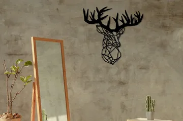 Deer Veggdekor - Svart - Innredning - Veggdekorasjon - Skilt - Metallskilt