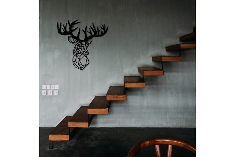 Deer Veggdekor - Svart - Innredning - Veggdekorasjon - Skilt - Metallskilt