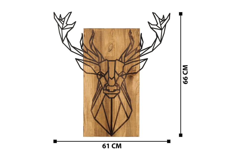 Deer Veggdekor - Svart/Valnøtt - Innredning - Veggdekorasjon - Skilt - Metallskilt