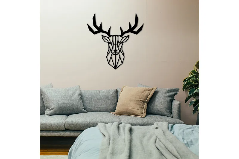 Deer2 Veggdekor - Svart - Innredning - Veggdekorasjon - Skilt - Metallskilt