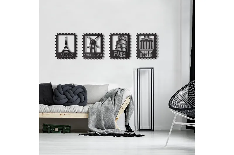 Dekorativ Veggdekor 30x37 cm - Svart - Innredning - Veggdekorasjon - Skilt - Metallskilt