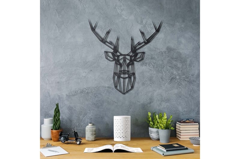 Dekorativ Veggdekor 49x49 cm - Svart - Innredning - Veggdekorasjon - Skilt - Metallskilt