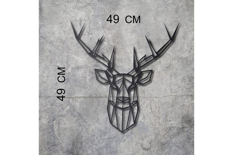 Dekorativ Veggdekor 49x49 cm - Svart - Metallskilt