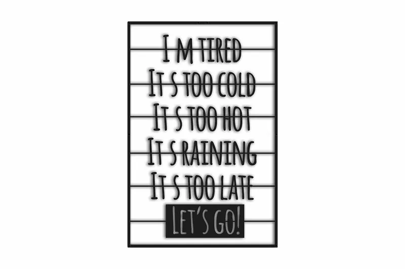 Dekorativ Veggdekor 49x74 cm, Svart