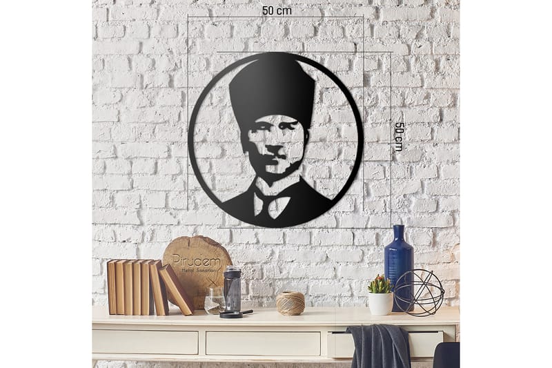 Dekorativ Veggdekor 50x50 cm - Svart - Innredning - Veggdekorasjon - Skilt - Metallskilt