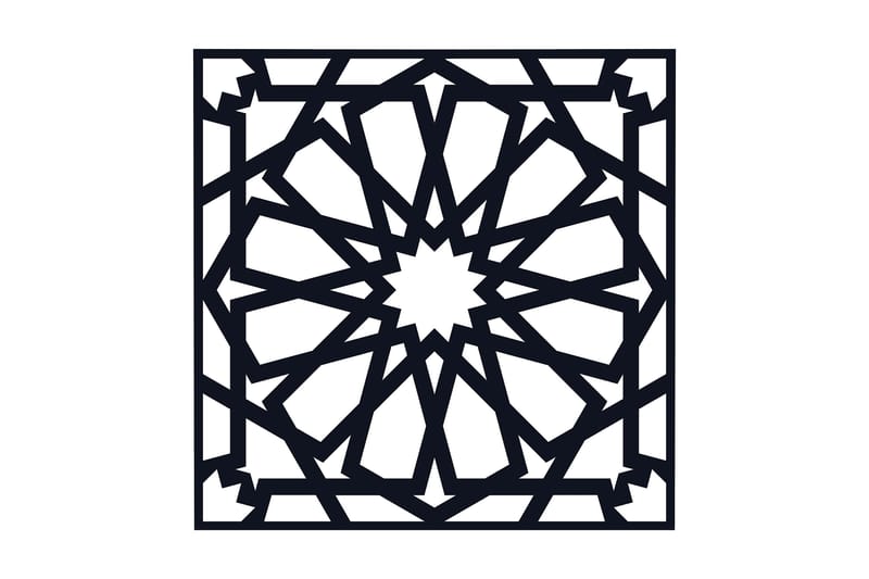 Dekorativ Veggdekor 50x50 cm - Svart - Innredning - Veggdekorasjon - Skilt - Metallskilt