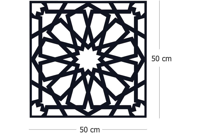 Dekorativ Veggdekor 50x50 cm - Svart - Metallskilt