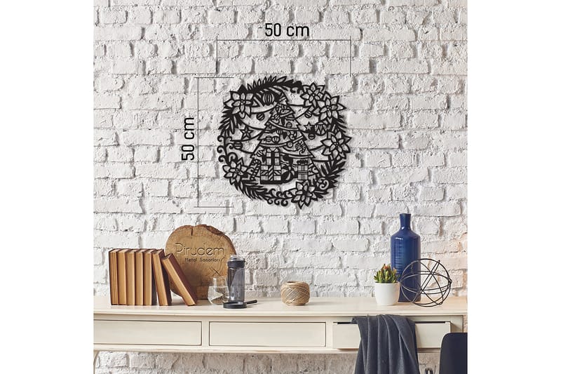 Dekorativ Veggdekor 50x50 cm - Svart - Metallskilt