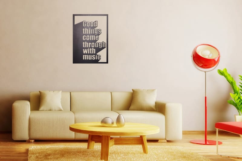 Dekorativ Veggdekor 50x70 cm - Svart - Innredning - Veggdekorasjon - Skilt - Metallskilt