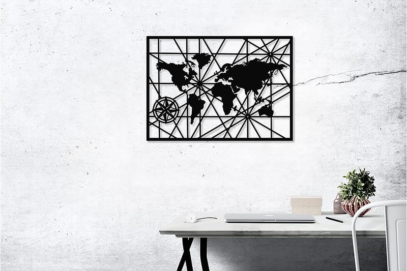 Dekorativ Veggdekor 50x70 cm - Svart - Innredning - Veggdekorasjon - Skilt - Metallskilt