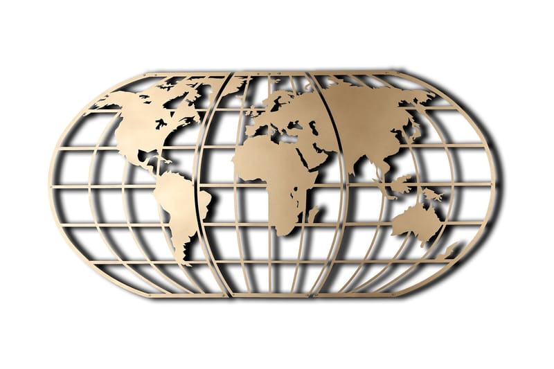 Dekorativ Veggdekor 60x120 cm - GOLD - Innredning - Veggdekorasjon - Skilt - Metallskilt