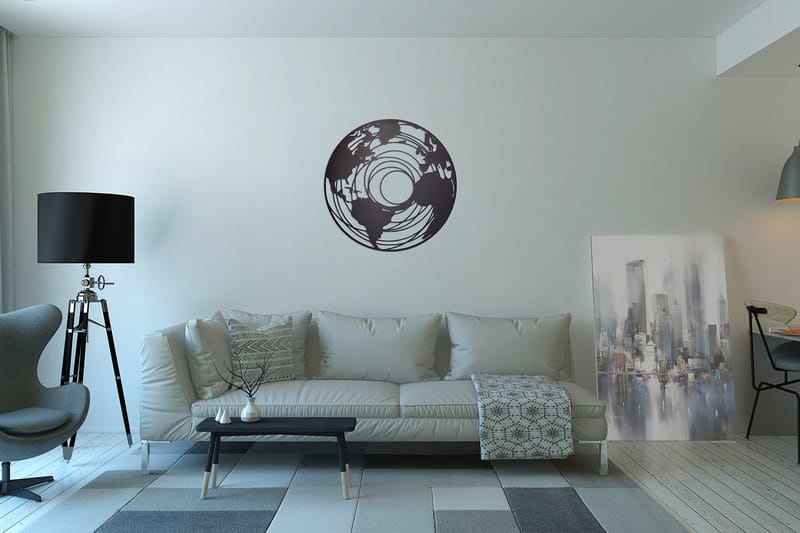 Dekorativ Veggdekor 70x70 cm - Svart - Innredning - Veggdekorasjon - Skilt - Metallskilt