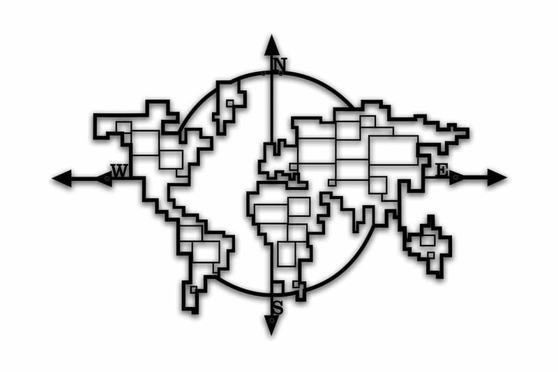 Dekorativ Veggdekor 74x49 cm, Svart