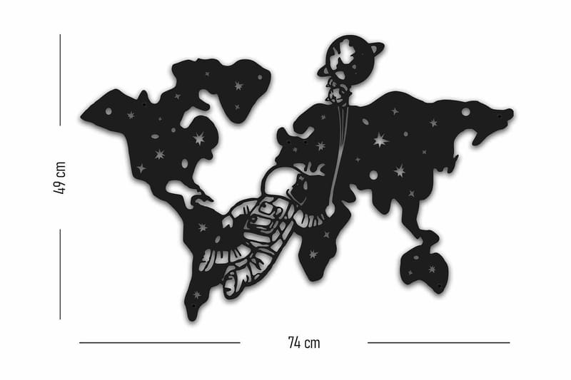 Dekorativ Veggdekor 74x49 cm, Svart