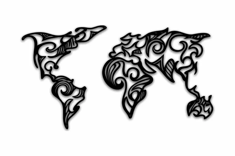 Dekorativ Veggdekor 86x47 cm, Svart