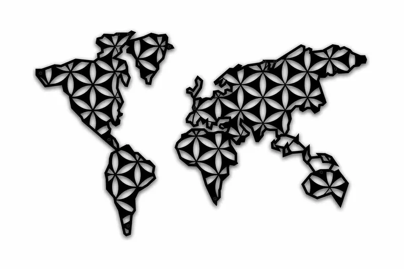 Dekorativ Veggdekor 87x54 cm, Svart