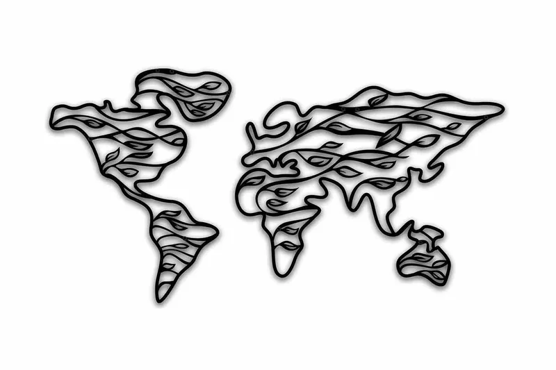 Dekorativ Veggdekor 91x47 cm, Svart