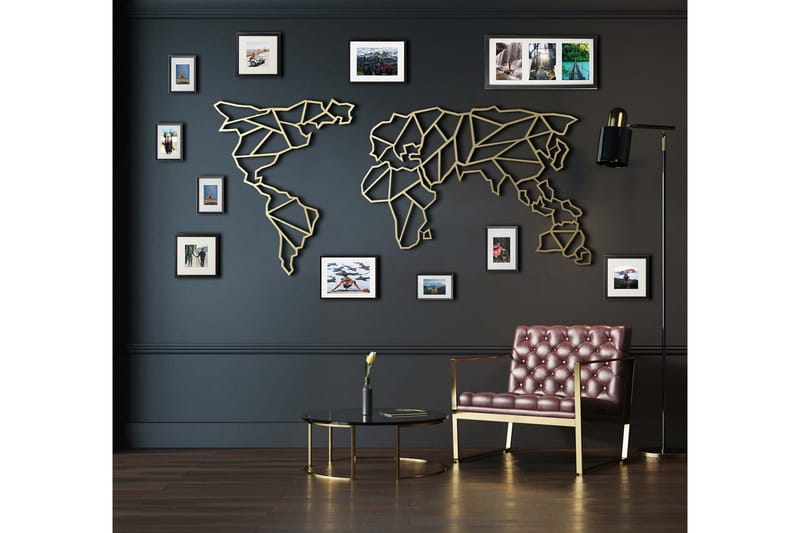 Dekorativ Veggpynt - Gull - Innredning - Veggdekorasjon - Skilt - Metallskilt