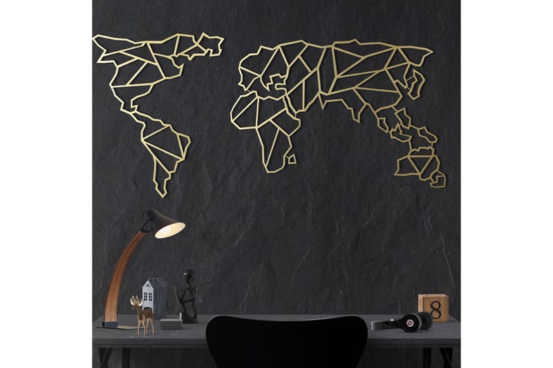 Dekorativ Veggpynt - Gull - Innredning - Veggdekorasjon - Skilt - Metallskilt