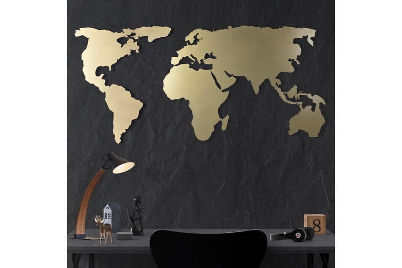 Dekorativ Veggpynt - Gull - Innredning - Veggdekorasjon - Skilt - Metallskilt