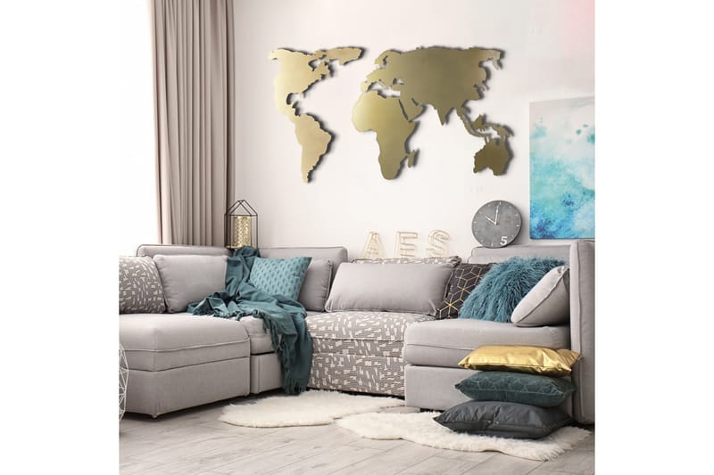 Dekorativ Veggpynt - Gull - Innredning - Veggdekorasjon - Skilt - Metallskilt