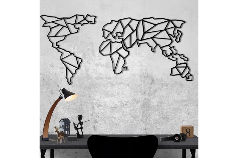 Dekorativ Veggpynt - Svart - Innredning - Veggdekorasjon - Skilt - Metallskilt