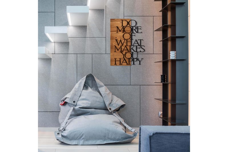 Do More Of What Makes You Happy Veggdekor - Svart/Valnøtt - Innredning - Veggdekorasjon - Skilt - Metallskilt