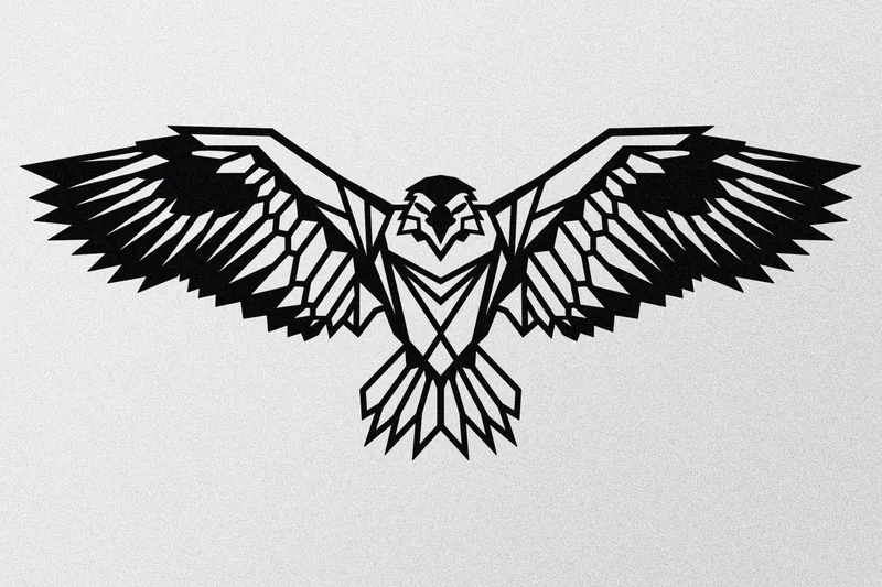 Eagle 3 Metal Decor Veggdekor, Svart