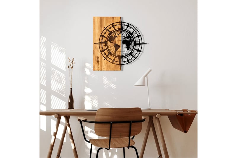 Esila Veggdekor - Svart/Valnøtt - Innredning - Veggdekorasjon - Skilt - Metallskilt