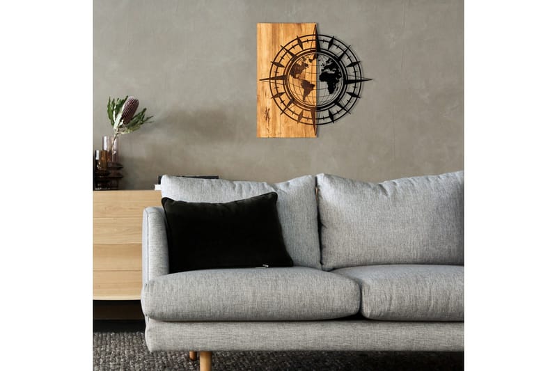 Esila Veggdekor - Svart/Valnøtt - Innredning - Veggdekorasjon - Skilt - Metallskilt