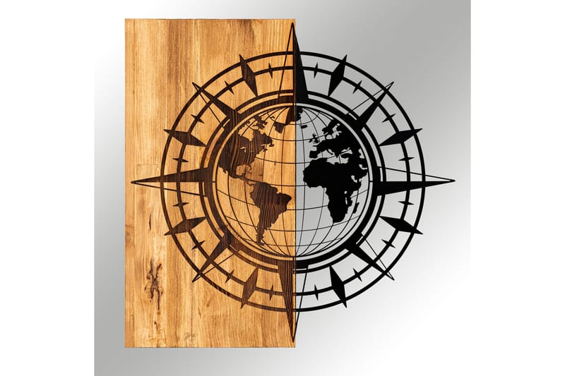 Esila Veggdekor - Svart/Valnøtt - Innredning - Veggdekorasjon - Skilt - Metallskilt