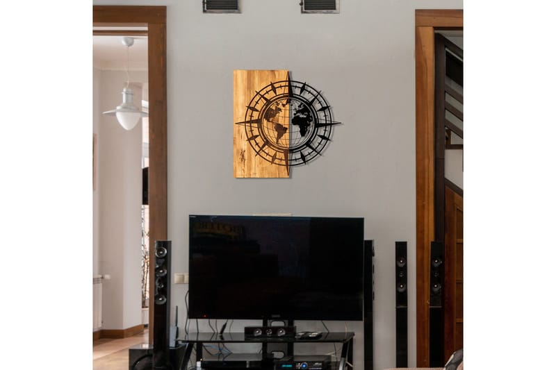 Esila Veggdekor - Svart/Valnøtt - Innredning - Veggdekorasjon - Skilt - Metallskilt