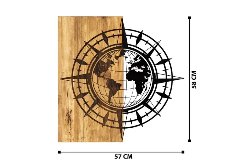 Esila Veggdekor - Svart/Valnøtt - Innredning - Veggdekorasjon - Skilt - Metallskilt