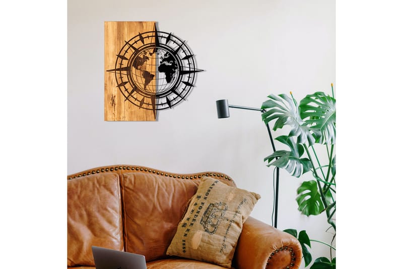 Esila Veggdekor - Svart/Valnøtt - Innredning - Veggdekorasjon - Skilt - Metallskilt