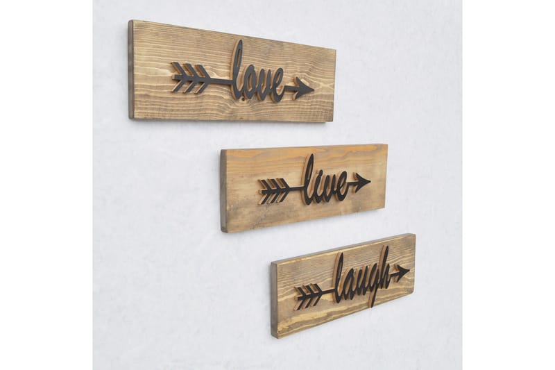 Evila Veggdekorasjon Love Live Laugh ' - Innredning - Veggdekorasjon - Skilt - Metallskilt