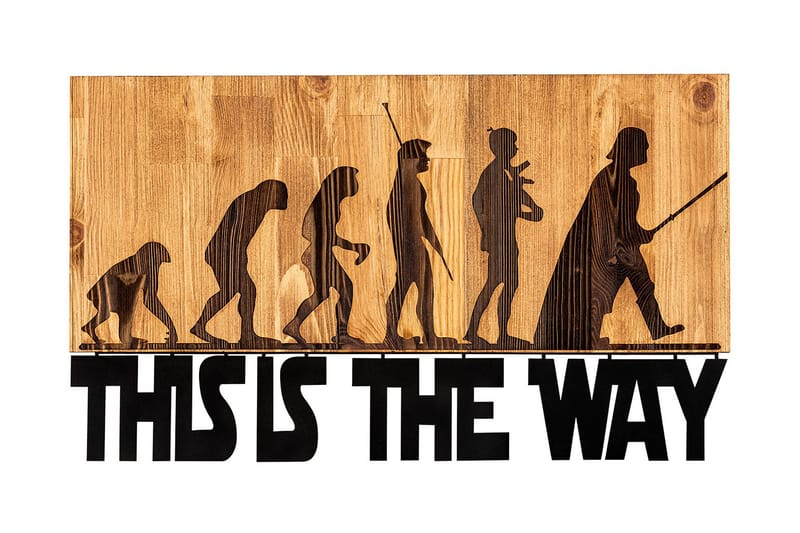 Evolution Veggdekor, Svart/Valnøtt