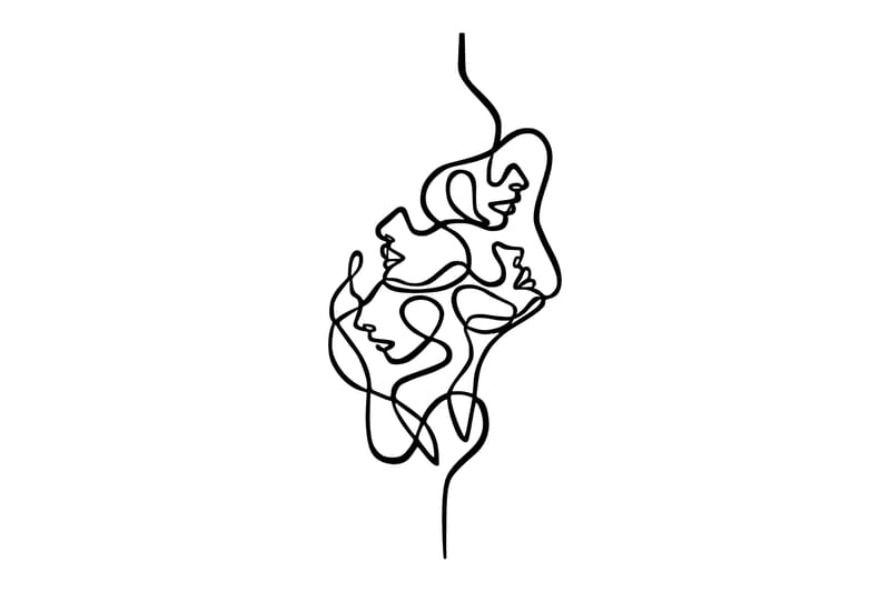 Faces Veggdekor, Svart