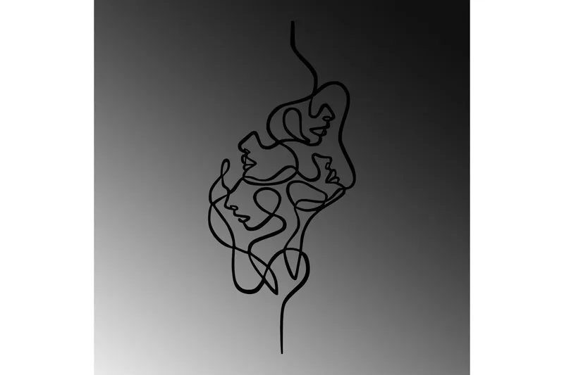 Faces Veggdekor - Svart - Innredning - Veggdekorasjon - Skilt - Metallskilt