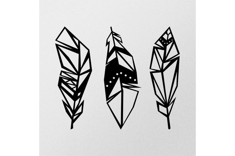 Feather Metal Decor Veggdekor - Svart - Innredning - Veggdekorasjon - Skilt - Metallskilt