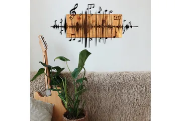 Feel the Rhythm Veggdekor - Svart/Valnøtt - Innredning - Veggdekorasjon - Skilt - Metallskilt