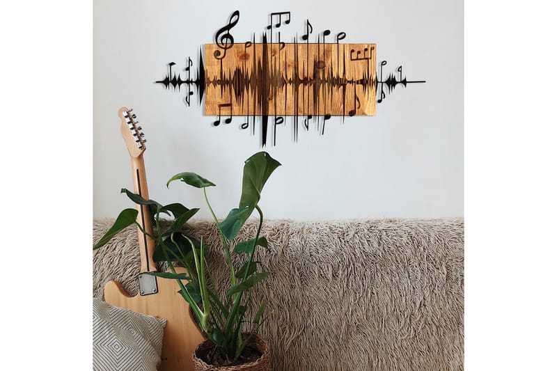 Feel the Rhythm Veggdekor - Svart/Valnøtt - Innredning - Veggdekorasjon - Skilt - Metallskilt